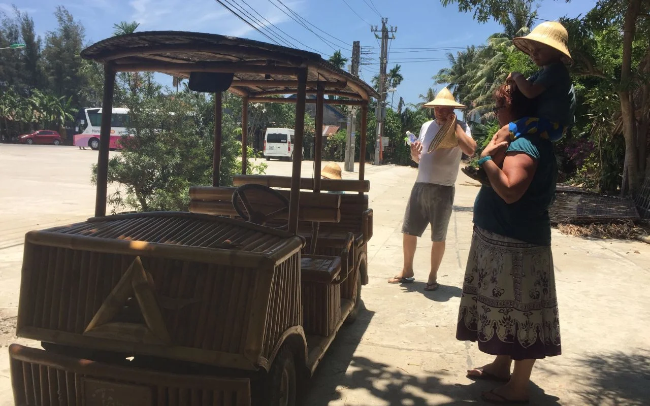 A Bamboo Electric Cart